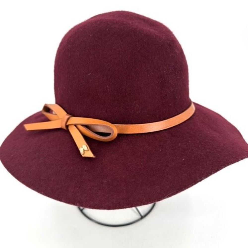 Vintage‎ Victoria Secret Wide Brim Wool Floppy Brim Hat Wine Burgundy elegant